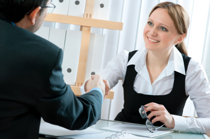 Business Lender with Client
